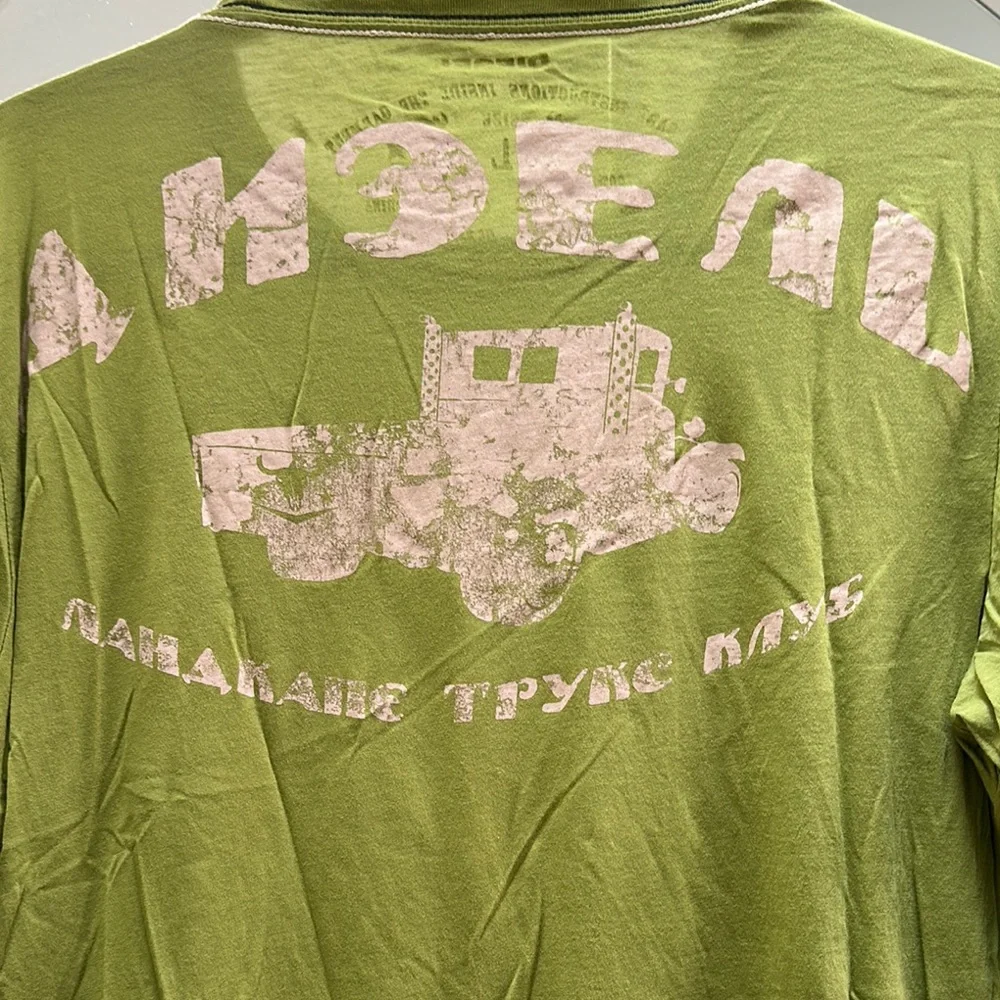 Vintage Diesel Green Long Sleeve Men's T-Shirt L Rare Distressed Design. - Picture 4 of 9